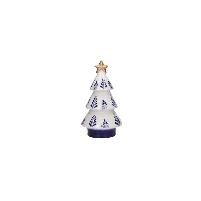 Albero L In Stoneware Blu E Oro