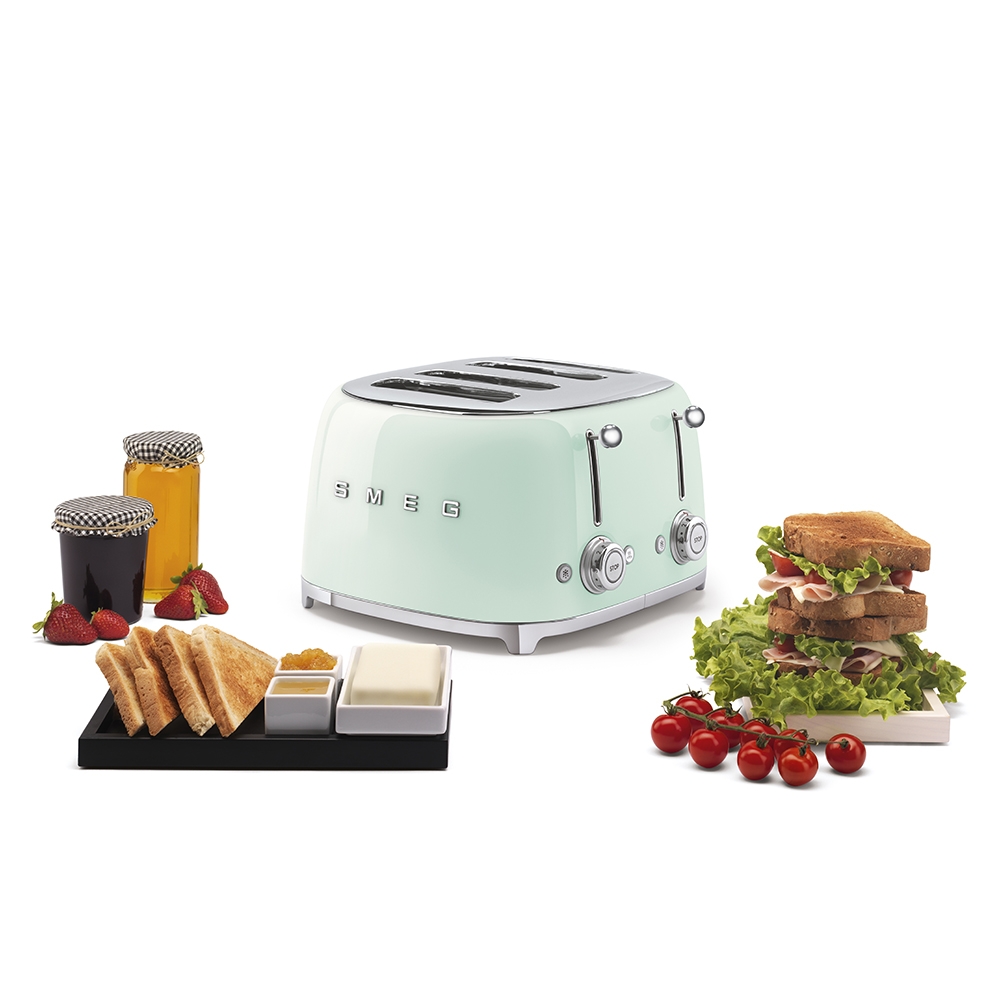 Tostapane doppio 4 slot verde linea anni 50 smeg
