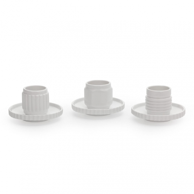 Set 3 tazzine caffe in porcellana machine collection seletti