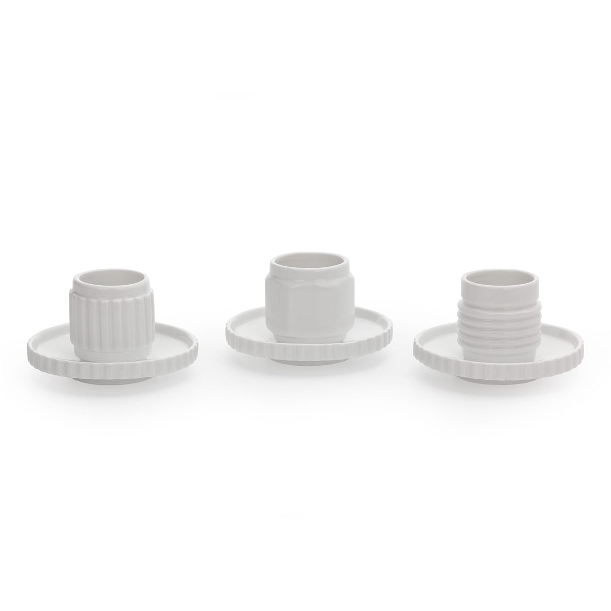 Set 3 tazzine caffe in porcellana machine collection seletti