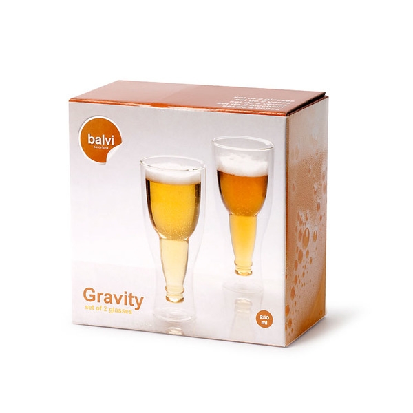 Set 2 pezzi bicchiere birra gravity 250 ml Balvi