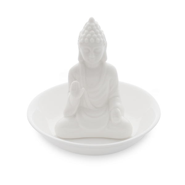 Porta anelli buddha bianco ceramica - balvi