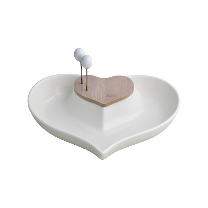 ANTIPASTIERA CUORENELCUORE PORCEL BIANCA/BAMBO NAT C/2 FOR I