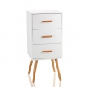 Brandani - cassettiera con 3 cassetti bianco mdf e legno