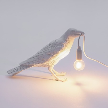 LAMPADA IN RESINA "BIRD LAMP #1-WHITE" Cm.29,5x12 h.18,5-WAITING
