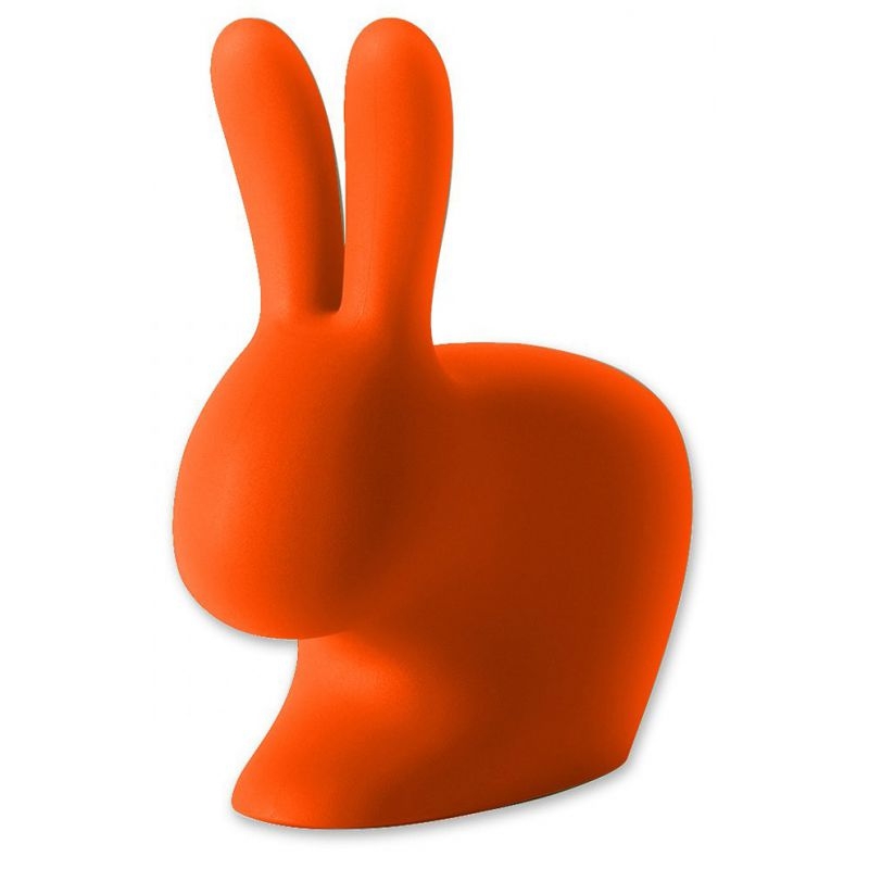 Rabbit chair effetto velluto qeeboo arancio