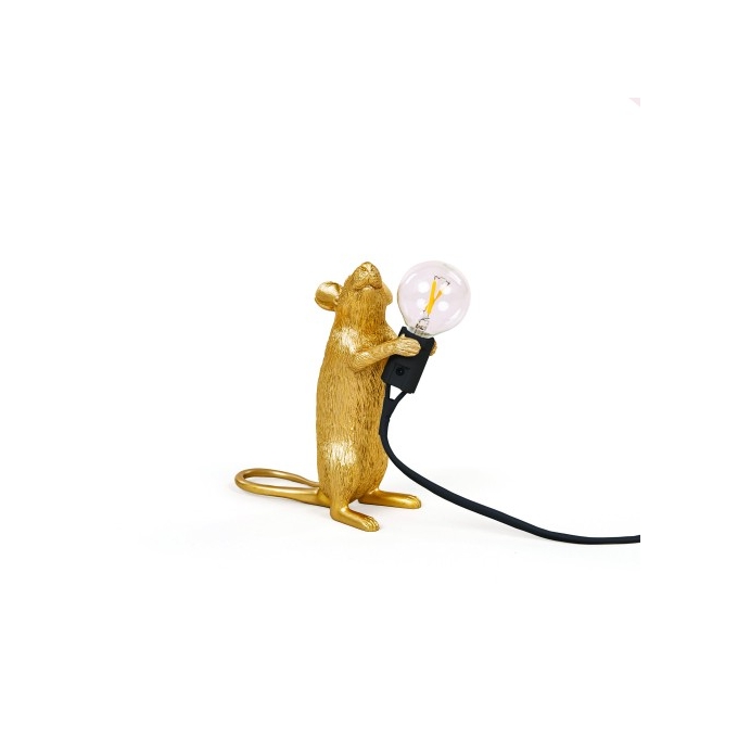 Lampada in resina mouse lamp oro in piedi seletti