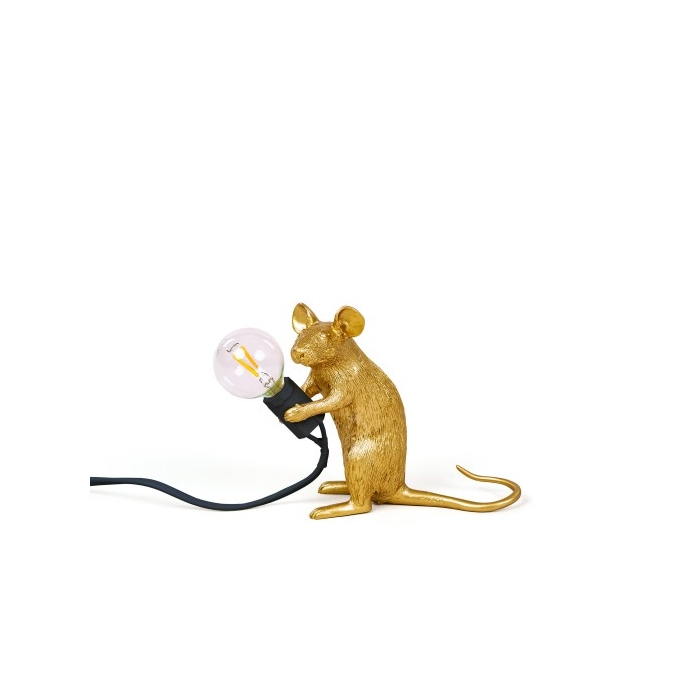 Lampada in resina mouse lamp oro seduta seletti