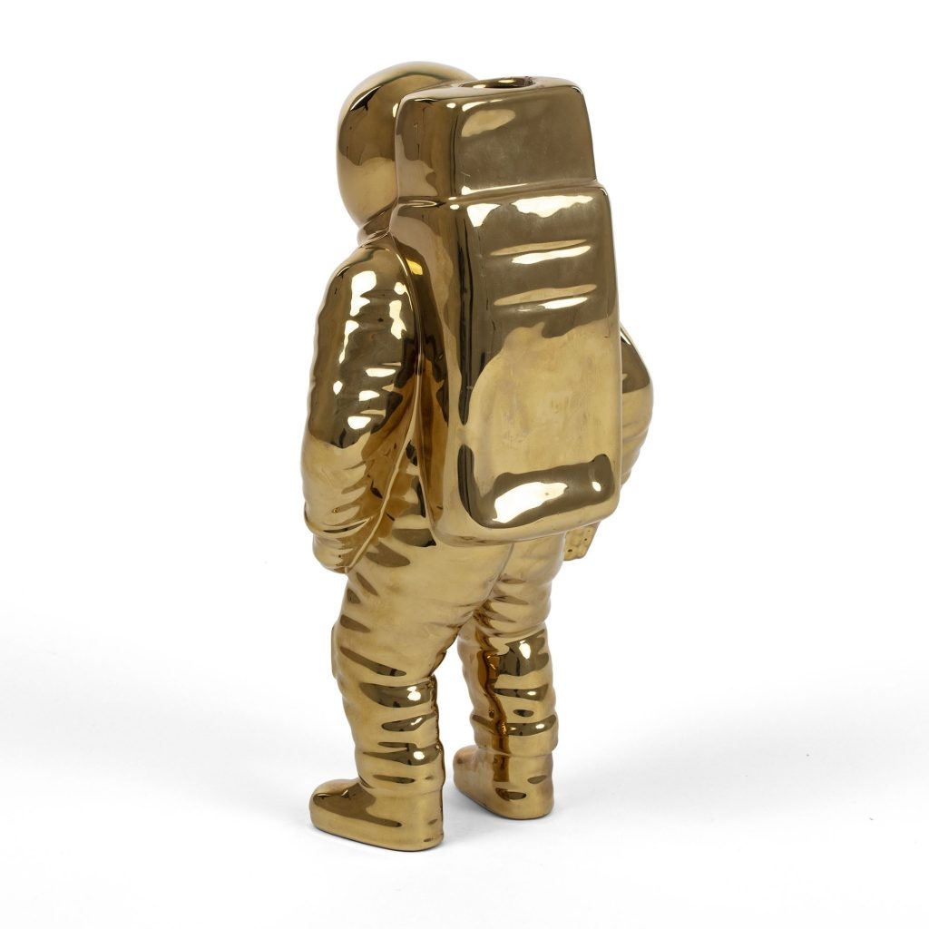 Vaso in porcellana astronauta cosmic-diner-starman-gold seletti