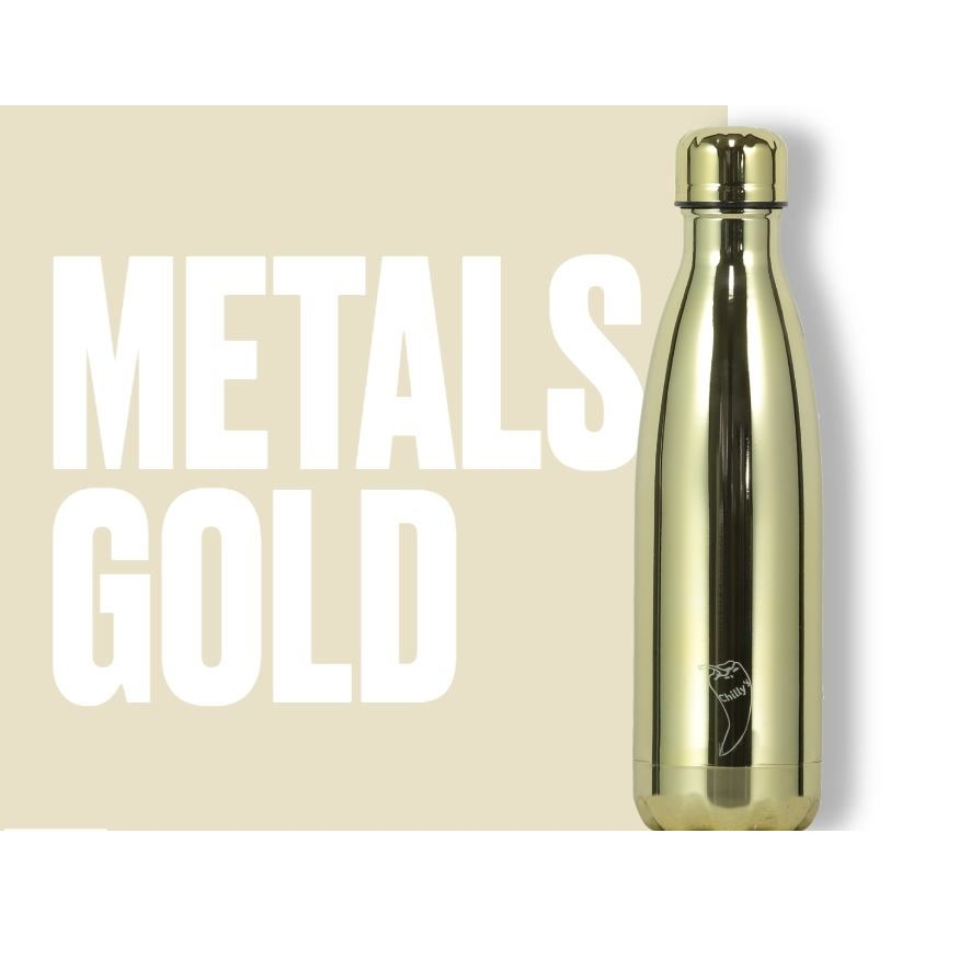 Chilly's metal chrome-bottiglia-oro 500ml