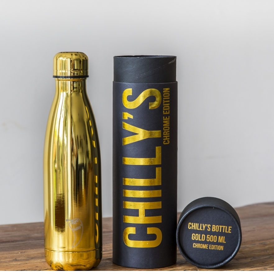Chilly's metal chrome-bottiglia-oro 500ml