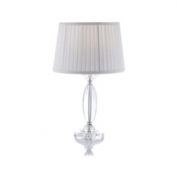 Lampada Da Tavolo Con Paralume H52 Cm  Base Cristallo Evviva