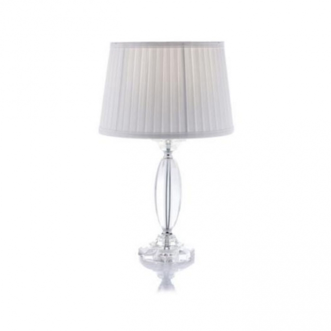 Lampada da tavolo con paralume h52 cm  base cristallo evviva