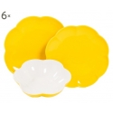 Sei piatti fondi villadeifiori  cm 20 giallo la porcellana bianca
