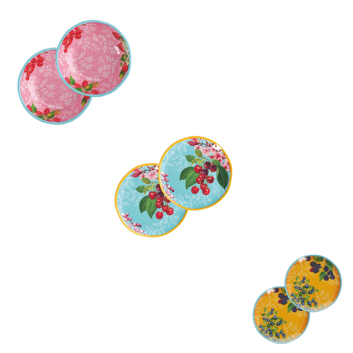 Set 18 piatti country life rose e tulipani