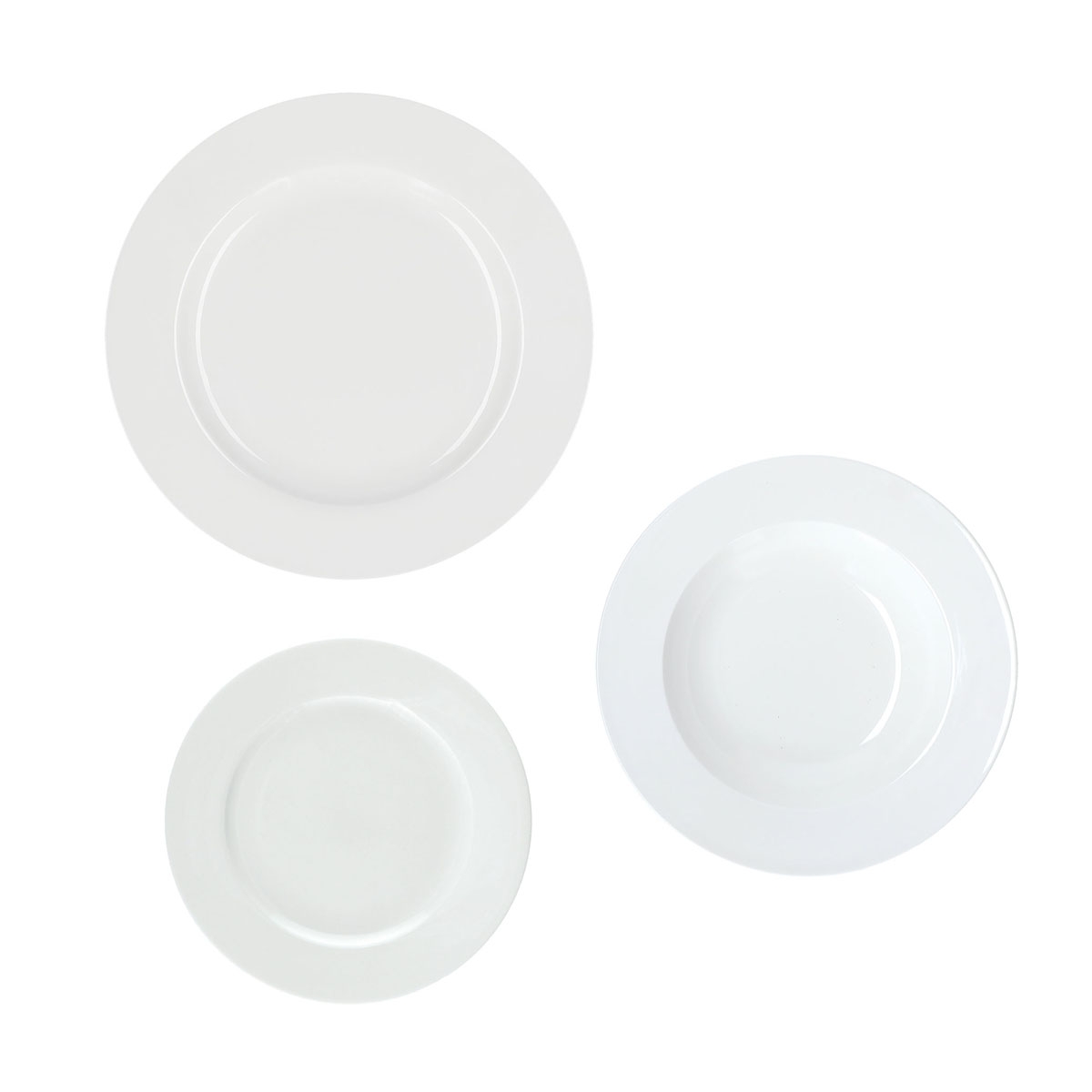 Set piatti 18 pz essenziale la porcellana bianca