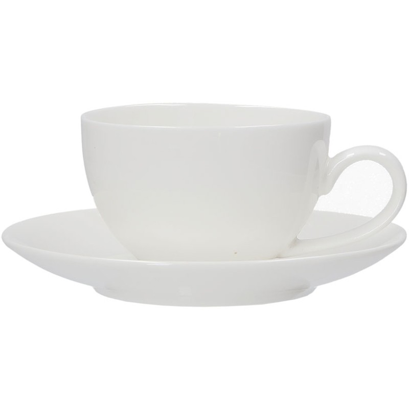 Essenziale 6 tazze caffe' con piattino 100 cc la porcellana bianca
