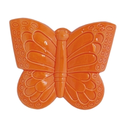 EVAPORIAMO Farfalla Arancio In Porcellana Cm 16X18 In Gift Box