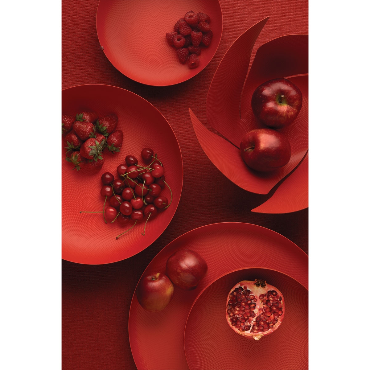 Cestino rotondo 21cm texture rosso alessi