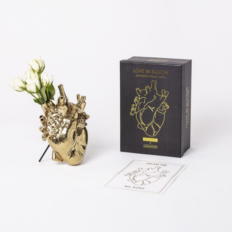 Seletti vaso in porcellana  love in bloom gold