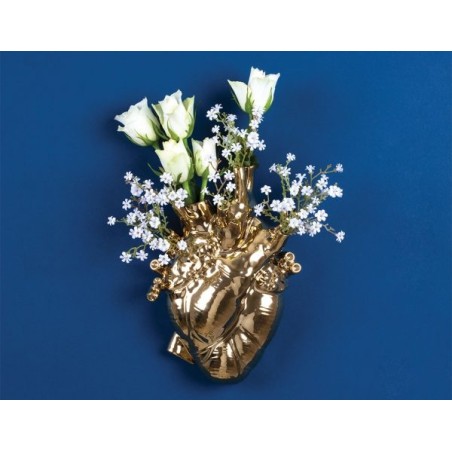 Seletti Vaso In Porcellana  Love In Bloom Gold