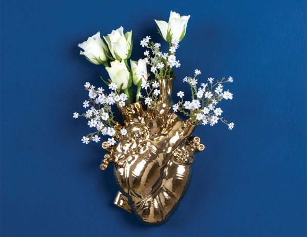Seletti vaso in porcellana  love in bloom gold