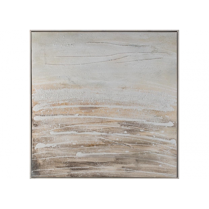 Quadro con cornice in legno sand 100x100cm Agave