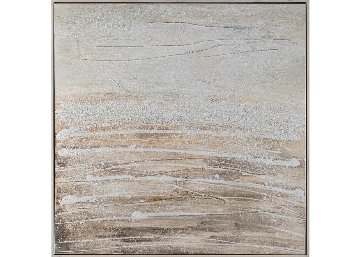 Quadro con cornice in legno sand 100x100cm Agave