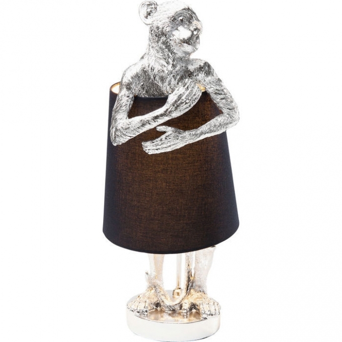 Lampada da tavolo animal monkey argento/nero kare design
