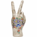 Mano victory tattoo flowers kare design