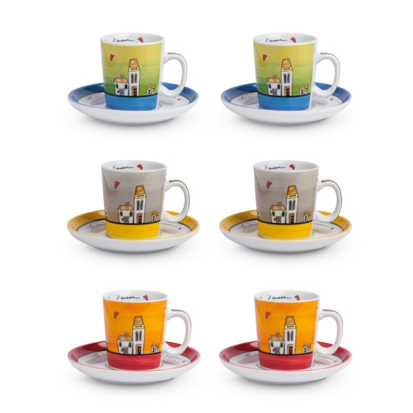 Set 6 tazze caffe' c/p le casette Egan