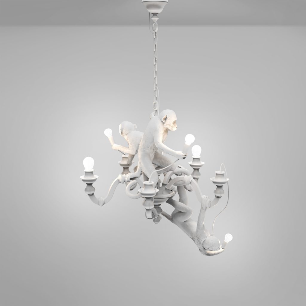 Lampadario monkey bianco seletti