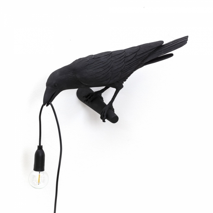 Lampada da muro nera uccello bird lamp seletti