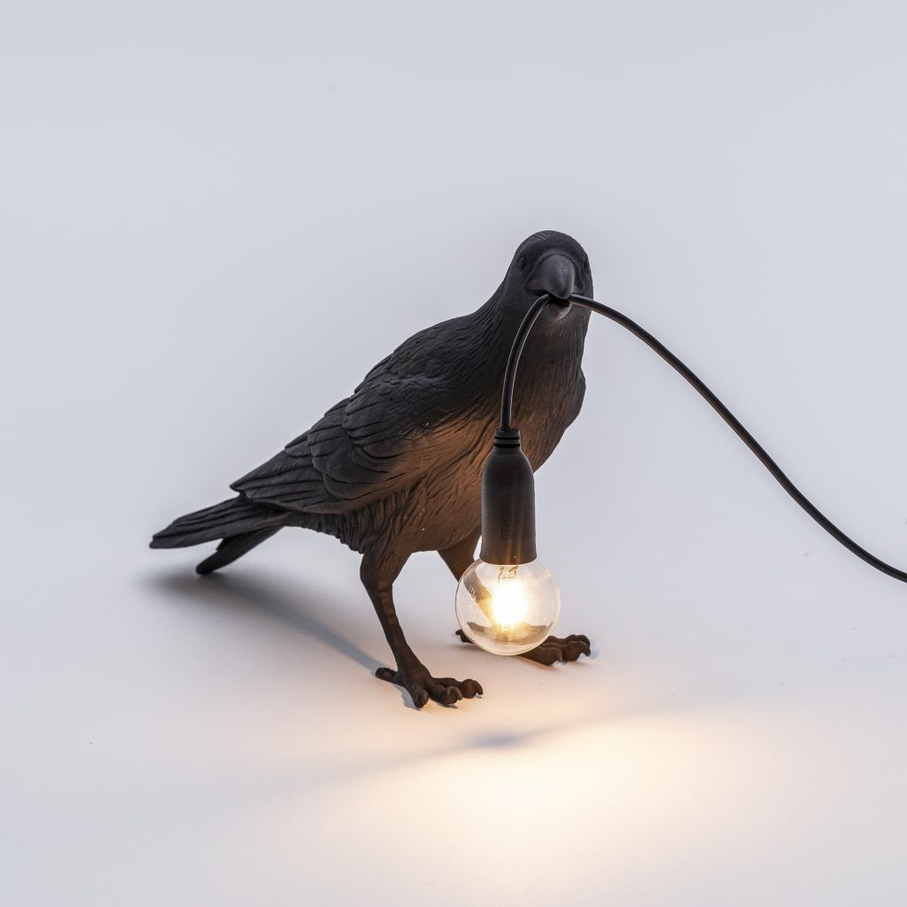 Lampada nera uccello bird lamp seletti