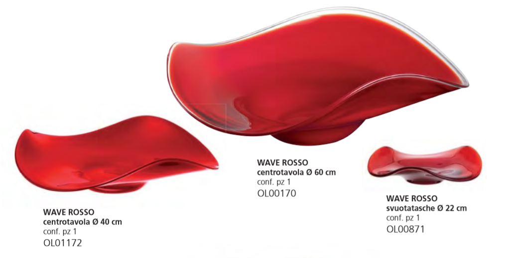 Wave centrotavola rosso Rogaska