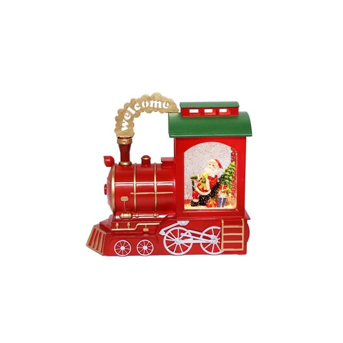 Train watersnowing luxe Red-Battery- LED-24.5x11x22.5cm