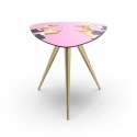 Tavolino Legno Gambe Metallo Toiletpaper -Pink Lipsticks Seletti