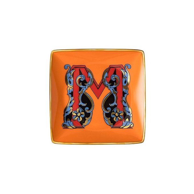 Coppetta quadra piana Alfabeto 12 cm Lettera M Versace