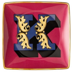Coppetta quadra piana Alfabeto 12 cm Lettera K Versace