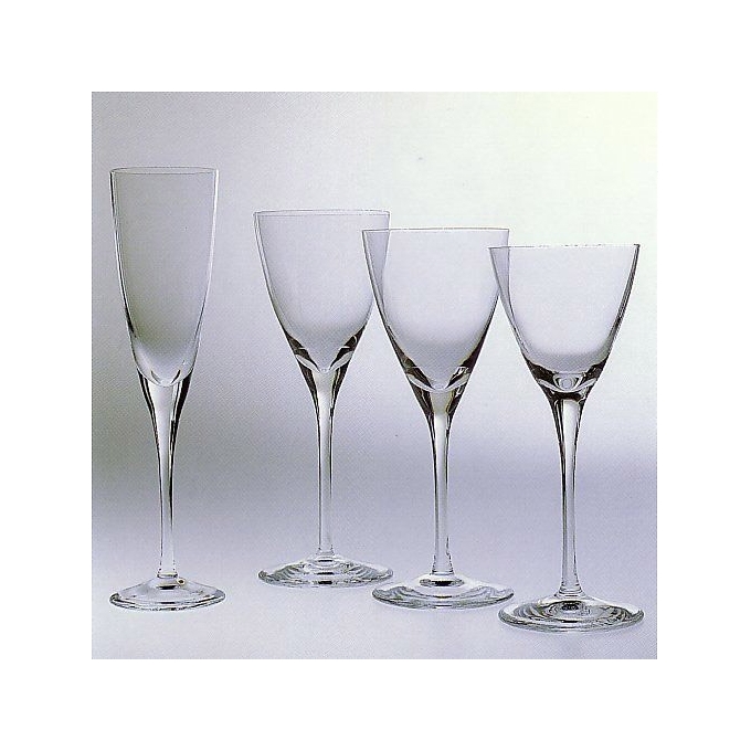 Set Bicchieri vintage a calice in cristallo serigrafato servizio flute di  vetro