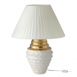 Lampada Gres Bianco/Oro 29X70Cm E27 Hervit