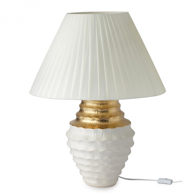 Lampada gres bianco e oro Hervit