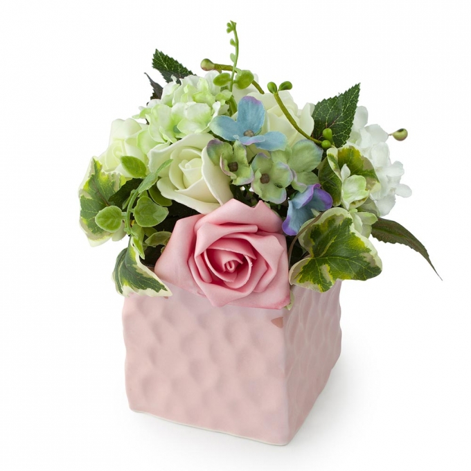 Decoraz.Floreale Avorio/Rosa/Blu 17Cm Hervit