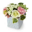 Decorazione Floreale Blu/Avorio/Rosa 17Cm Hervit