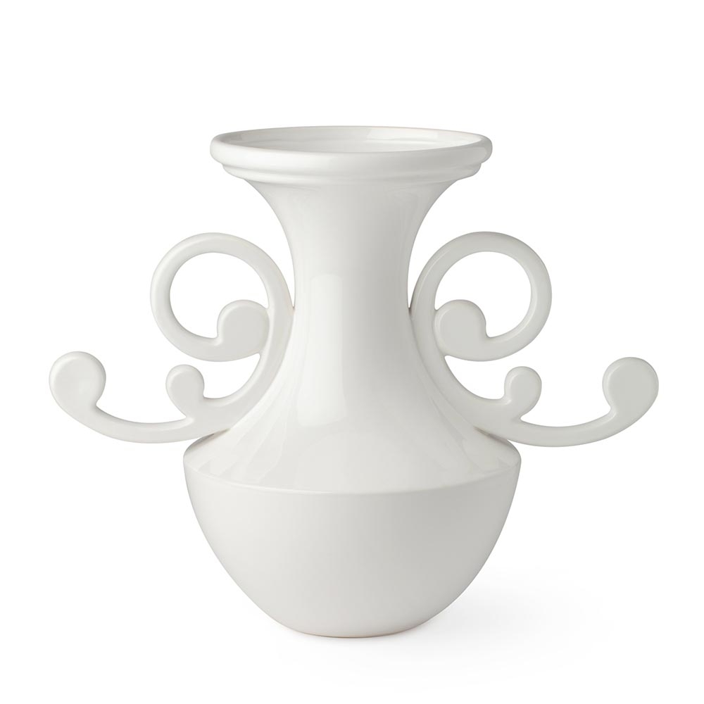 Vaso anfora 40 cm in porcellana bianca Hervit