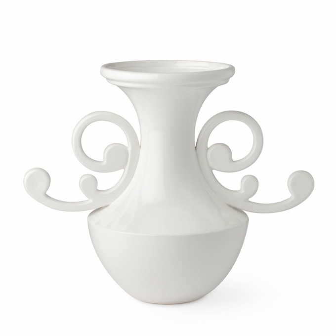 Vaso anfora porcellana 26 cm bianco hervit