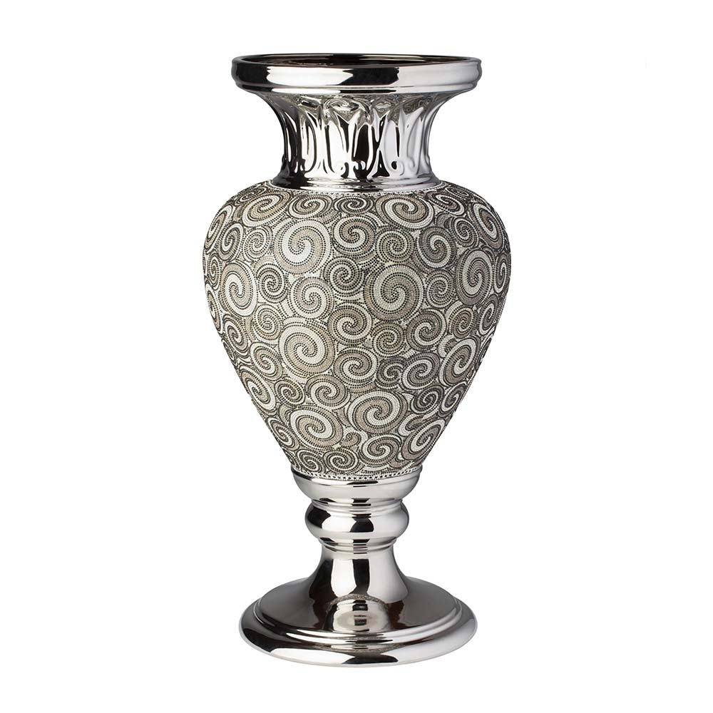 Karma argento vaso 70 cm in ceramica Hervit