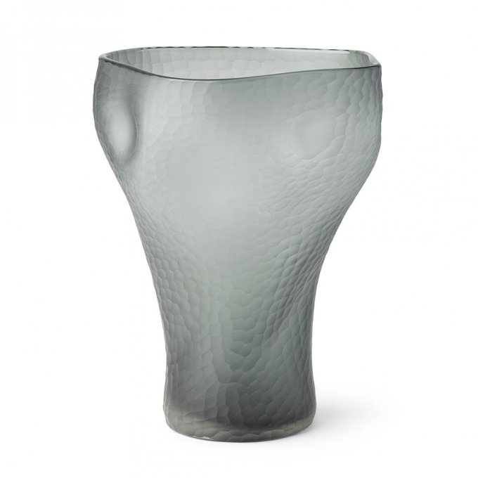 Vaso in vetro saturno 40cm grigio Hervit