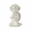 Angelo eden porcellanabianca 10cm in ginocchi Hervit