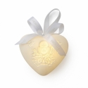 Cuore porcellana bianca biscuit comunione 10cm Hervit